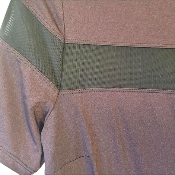 Blanc Noir Deep Burgundy Short Sleeve T-Shirt with Mesh Cutouts Size S - Picture 4 of 6